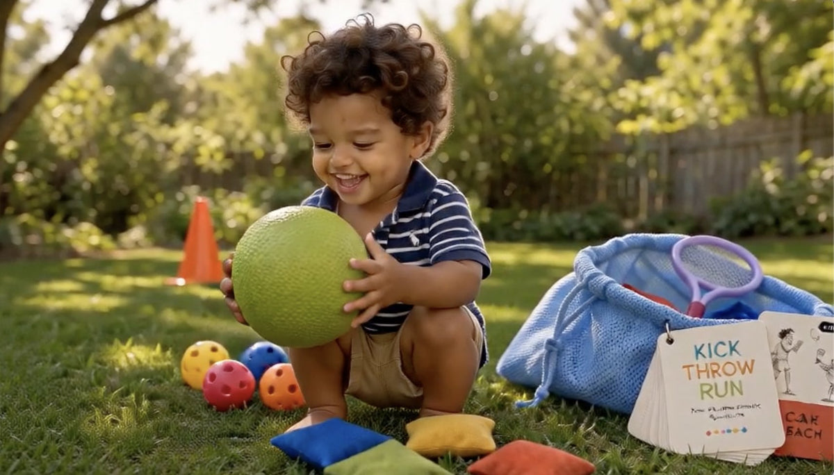 Kick Throw Run Play Kit — Screen-Free Games for Ages 3 to 6+
